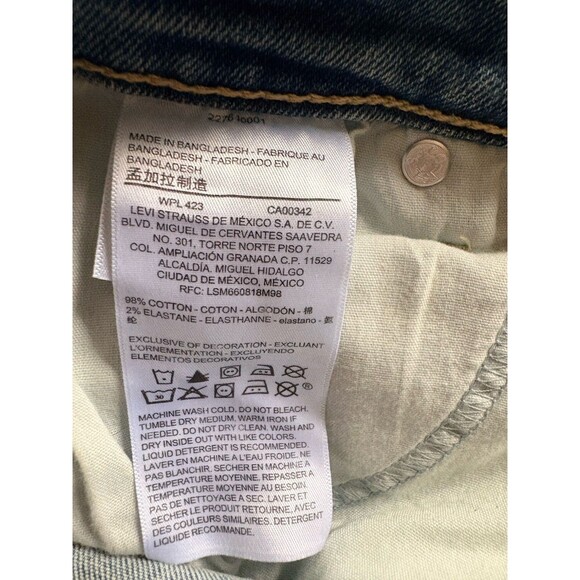 Denizen Levis High-Rise Shorts Womens Distressed Denim Raw Hem Casual 12-W31 - Picture 10 of 11